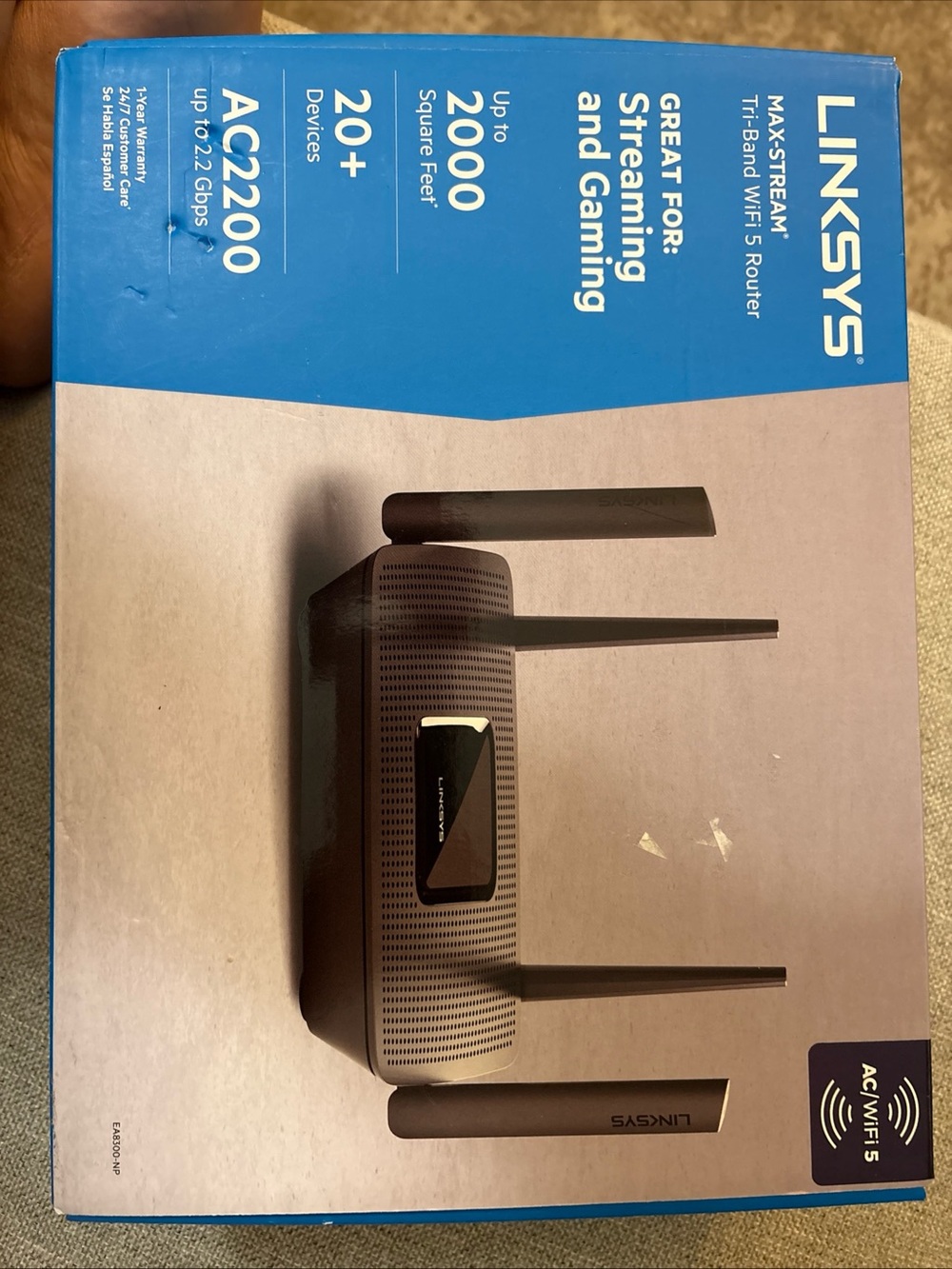 Linksys Black Tri-Band Wireless Router with Four Antennas